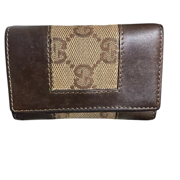Gucci GG Monogram Leather Key Case Trifold - Picture 1 of 8
